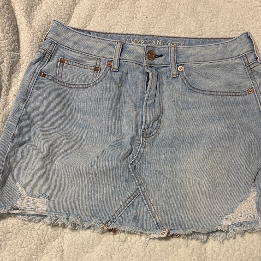American Eagle Outfitters Light Blue Denim Mini Skirt